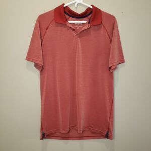 Rhone Delta Pique Polo Shirt Mens Medium Red Golf Performance Lightweight Mesh